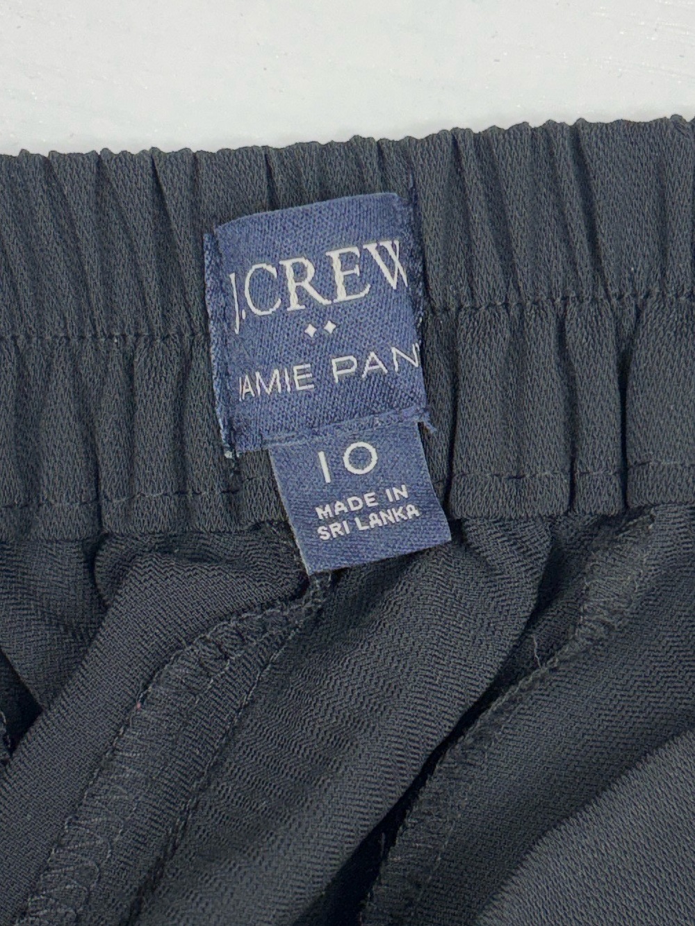 J. Crew Jamie Elastic Waist Pull-On Tapered Trouser Pant Minimalist Black 10 - Picture 8 of 10